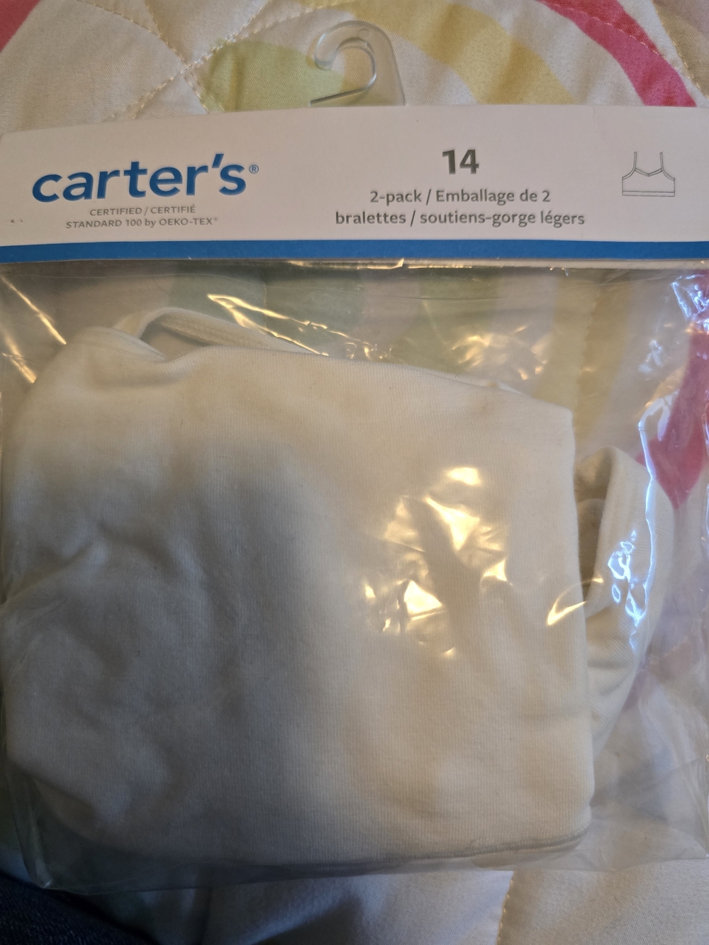 Carter's White Girls' 2-Pack Bralettes